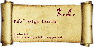 Károlyi Leila névjegykártya